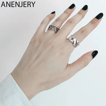 ANENJERY Minimalist Woven Width Surface 925 Sterling Thai Silver Ring Open Finger Ring For Women Jewelry Gifts S-R691
ANENJERY Minimalist Woven Width Surface 925 Sterling Thai Silver Ring Open Finger Ring For Women Jewelry Gifts S-R691