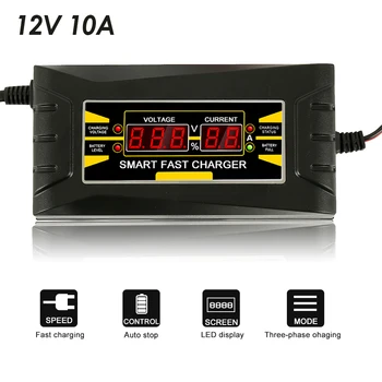 12V 10A Full Automatic Car Battery Charger Lead Acid/GEL Battery Charger LCD Display EU Plug Smart Fast Battery Charger
12V 10A Full Automatic Car Battery Charger Lead Acid/GEL Battery Charger LCD Display EU Plug Smart Fast Battery Charger