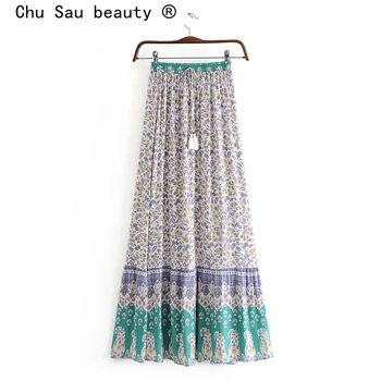 Chu Sau beauty New Fashion Boho Chic Vintage Print Midi Skirt Women Holiday Style Tassel Sashes Loose Summer Ladies Skirts
Chu Sau beauty New Fashion Boho Chic Vintage Print Midi Skirt Women Holiday Style Tassel Sashes Loose Summer Ladies Skirts