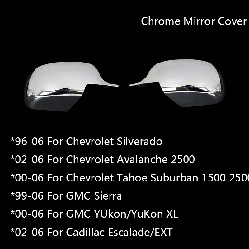 Chromium Styling Chrome Mirror Cover For 99-06 Chevrolet Silverado / GMC Sierra 02-06 Chevrolet Avalanche 1500/2500
Chromium Styling Chrome Mirror Cover For 99-06 Chevrolet Silverado / GMC Sierra 02-06 Chevrolet Avalanche 1500/2500