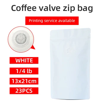23pcs 1/4 pound 120g matte white coffee bean pouch one side degassing valve coffee bag white stand up zip bag
23pcs 1/4 pound 120g matte white coffee bean pouch one side degassing valve coffee bag white stand up zip bag