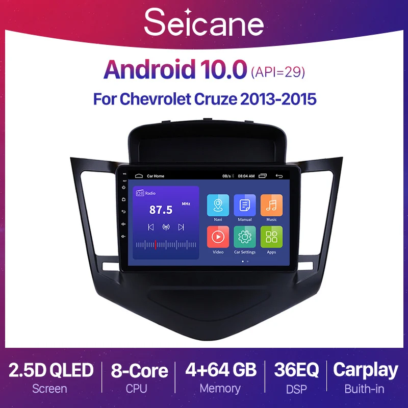 Автомагнитола Seicane для Chevrolet Cruze мультимедийный видеоплеер с радио GPS DSP Android 2 + 32 ГБ