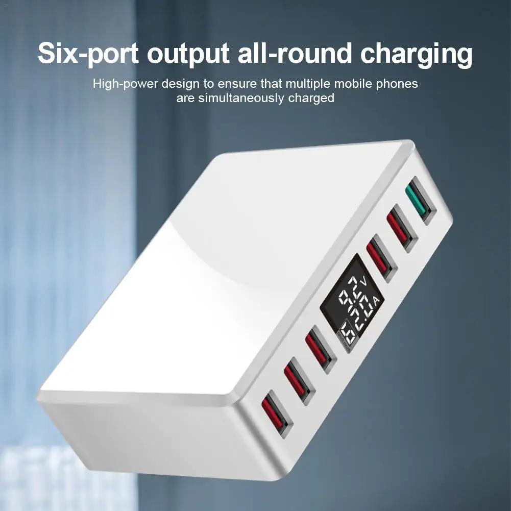T9 QC 3.0 6 Ports USB Charger Travel Charger LCD Digital Display Smart Charging Station Multi-Port USB Charging Plug US Plug
T9 QC 3.0 6 Ports USB Charger Travel Charger LCD Digital Display Smart Charging Station Multi-Port USB Charging Plug US Plug