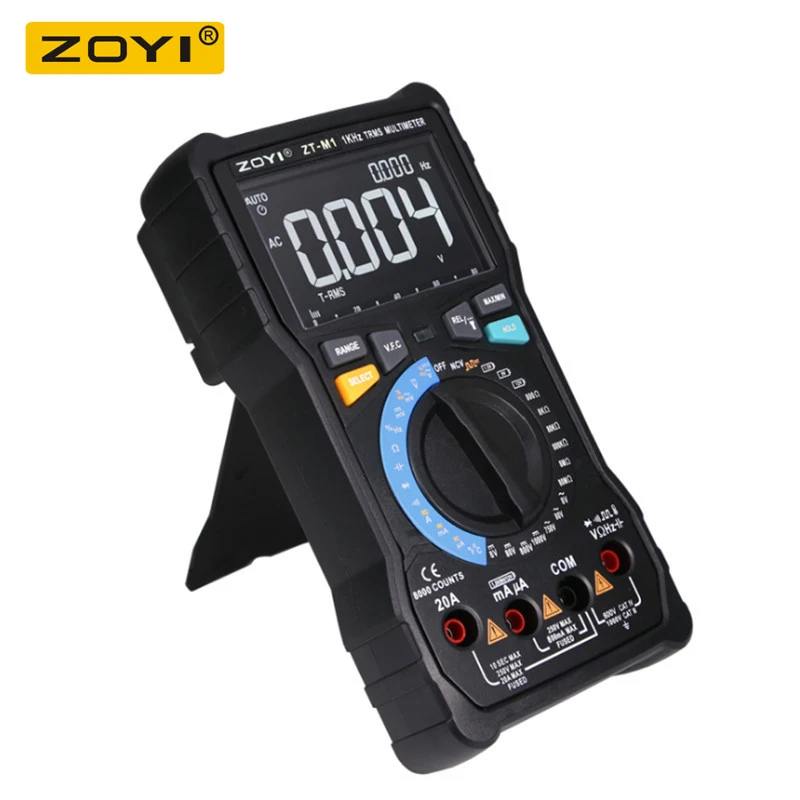 ZOYI Dual Mode True-RMS Digital Multimeter 8000 Counts AC/DC Voltage Current Ohm Temperature Auto/Manual With Backlight ZT-M1
ZOYI Dual Mode True-RMS Digital Multimeter 8000 Counts AC/DC Voltage Current Ohm Temperature Auto/Manual With Backlight ZT-M1