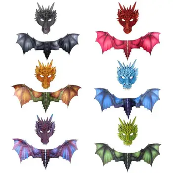 2pcs Cosplay Costume Game Dragon Mask Wings Masquerade Props Adult Kids Halloween Decoration Carnival Party Animal Face Mask 
2pcs Cosplay Costume Game Dragon Mask Wings Masquerade Props Adult Kids Halloween Decoration Carnival Party Animal Face Mask