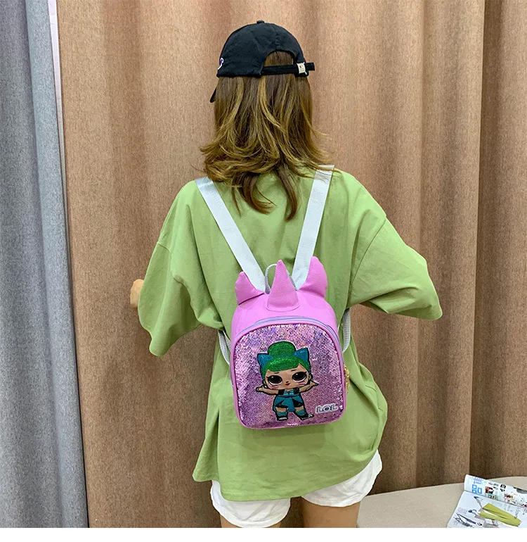 Nuevo LOL Surprise Dolls mochila escolar chica lindo doble hombro bolsos PU moda viaje mochilas con lentejuelas regalo Nuevo LOL Surprise Dolls mochila escolar chica lindo doble hombro bolsos PU moda viaje mochilas con lentejuelas regalo