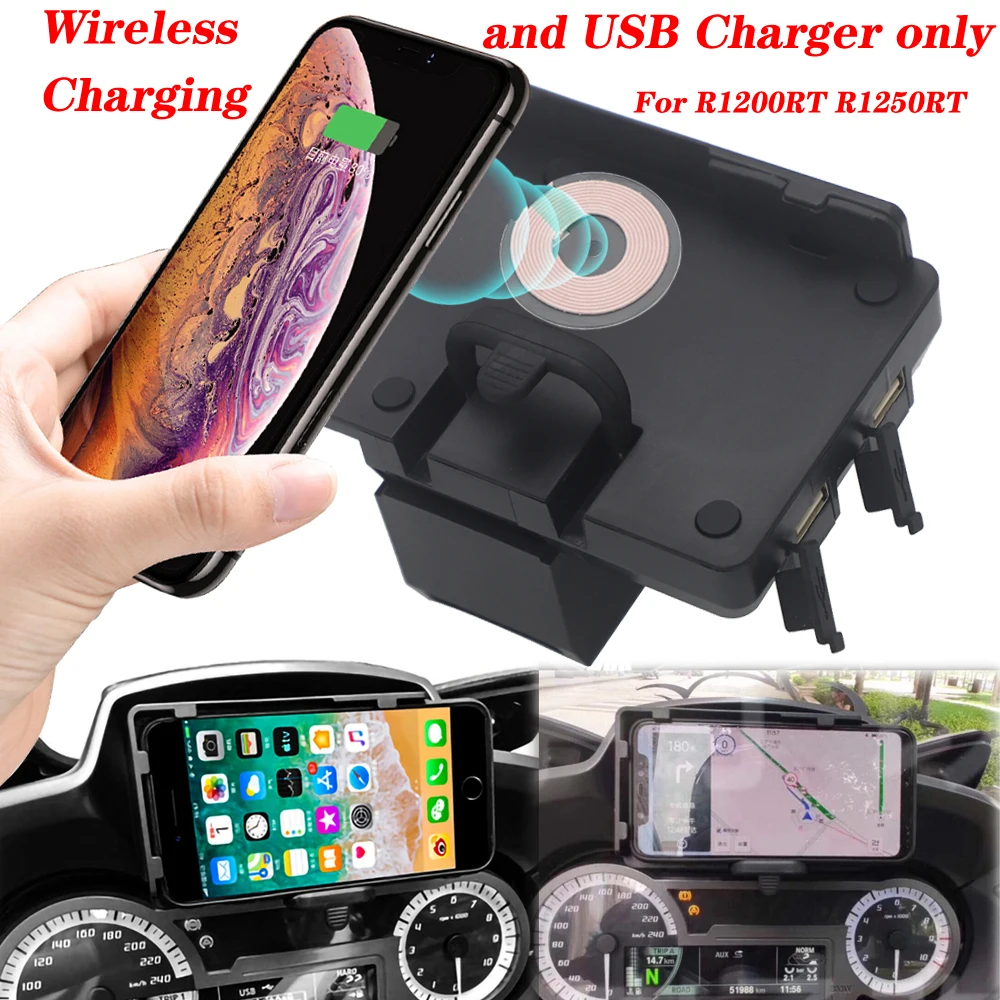 NEW For BMW R1200RT R1250RT 2014-2020 Wireless Charger Fast charge Mobile Phone Navigation Bracket Motorcycle Accessories
NEW For BMW R1200RT R1250RT 2014-2020 Wireless Charger Fast charge Mobile Phone Navigation Bracket Motorcycle Accessories
