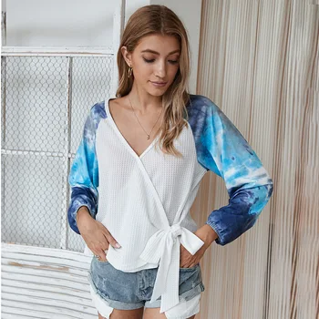 Origional! Cross Border Hot Selling Amazon 2020 nian Autumn and Winter Contrast Color Tie-dye Long-sleeved T-shirt Female Fat WO 
Origional! Cross Border Hot Selling Amazon 2020 nian Autumn and Winter Contrast Color Tie-dye Long-sleeved T-shirt Female Fat WO
