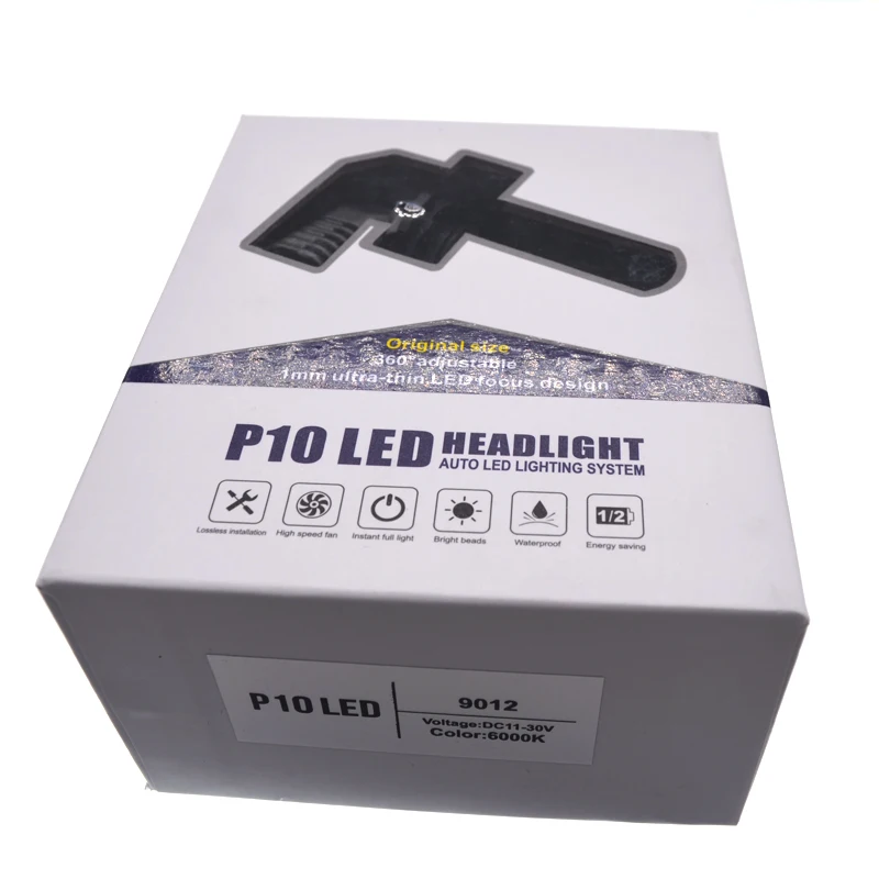 HIDLT 1 Set Mini Size P10 9012 HIR2 LED Headlight Bulbs All In One Design As 11 Original Lamps Turbo Fan 35W 6000K White 5200LM (7)