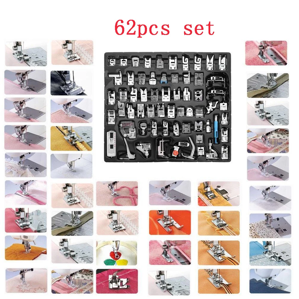 62/48/32/16pcs Multi-functional Domestic Sewing Machine Presser Feet Set Accessories
62/48/32/16pcs Multi-functional Domestic Sewing Machine Presser Feet Set Accessories