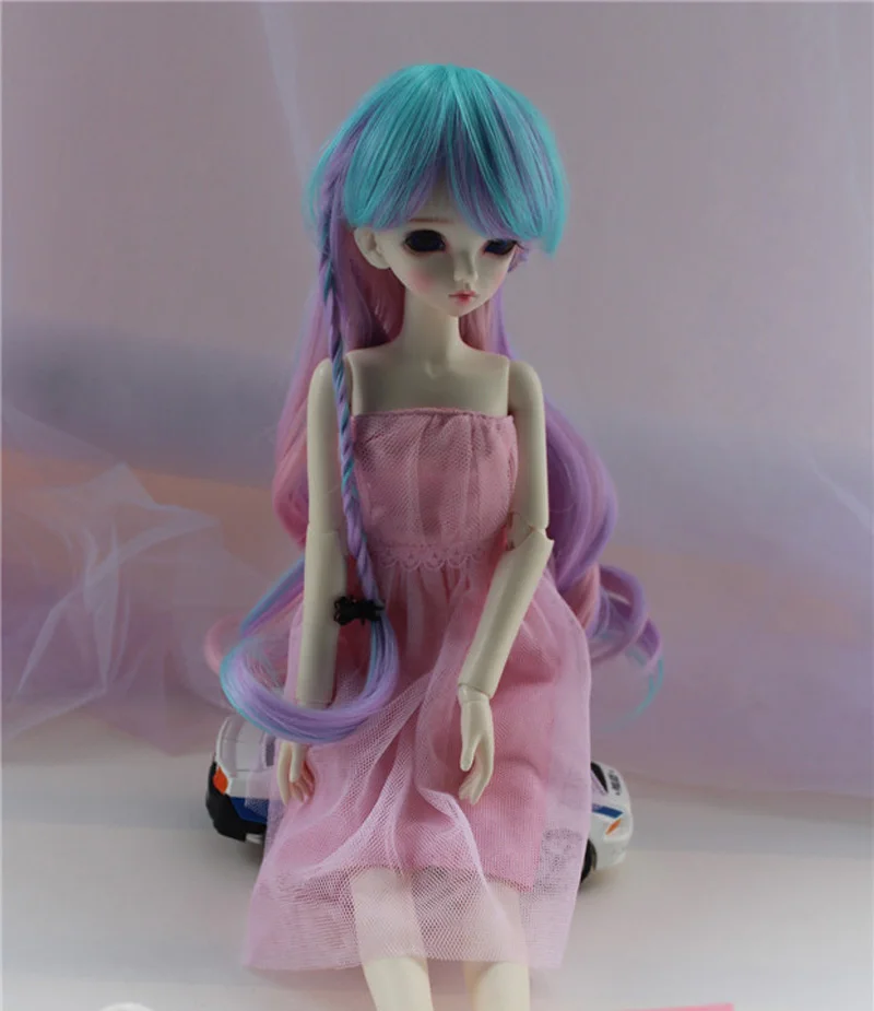 1/3 1/4 1/6 Bjd SD кукольный парик длинный волнистый цветной с косой модный стиль супер