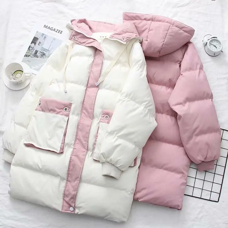 Korean-style Fall And Winter Clothes New Style Mixed Colors Hooded down Cotton Raglan Sleeve Mid-length down Coat Cotton Overcoa
Korean-style Fall And Winter Clothes New Style Mixed Colors Hooded down Cotton Raglan Sleeve Mid-length down Coat Cotton Overcoa