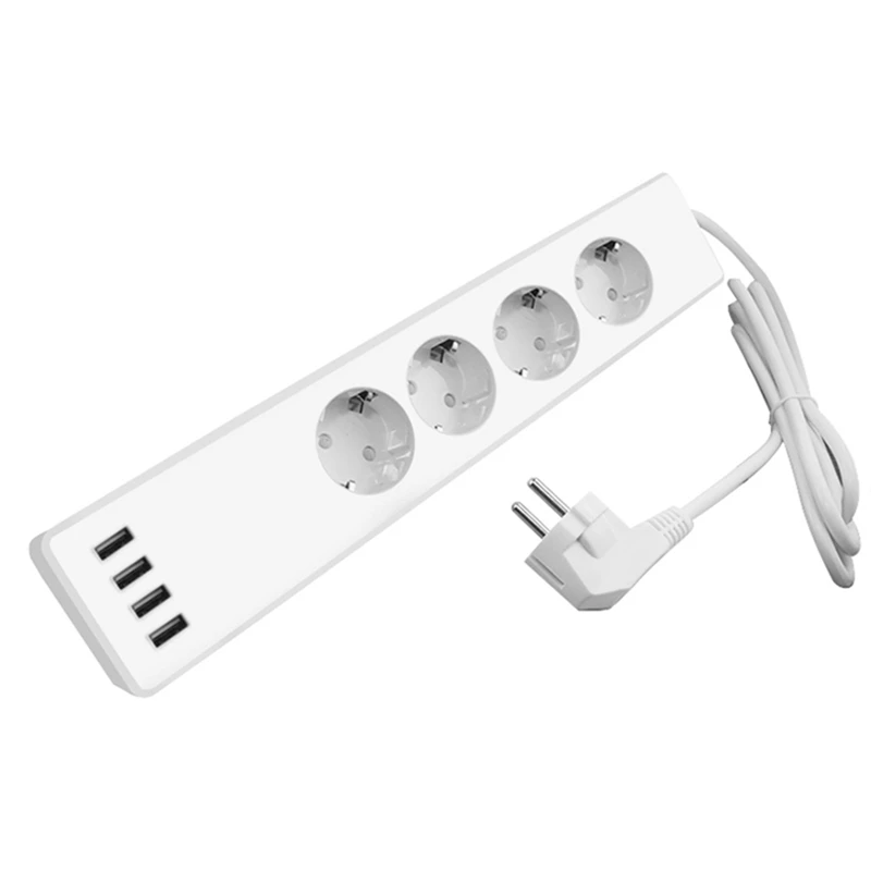 Wifi Smart Power Strip with 4 USB Charging Port 4 Outlets EU Plug Socket App Voice Control Work with Alexa,Google Home Assistant
Wifi Smart Power Strip with 4 USB Charging Port 4 Outlets EU Plug Socket App Voice Control Work with Alexa,Google Home Assistant