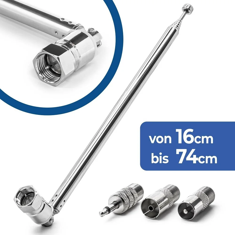 4pcs/set FM Radio Antenna, Indoor FM Telescopic Antenna 75 Ohm F Type Male Plug with Adapter for Table Top Radio HiFi AV Stereo
4pcs/set FM Radio Antenna, Indoor FM Telescopic Antenna 75 Ohm F Type Male Plug with Adapter for Table Top Radio HiFi AV Stereo