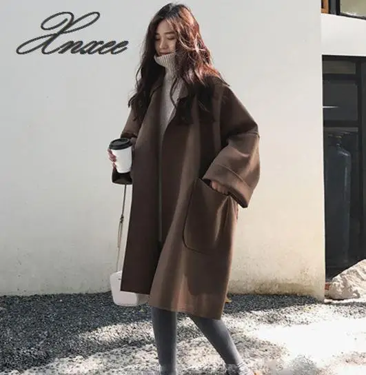 2019 large size women's woolen coat autumn new Korean version of the loose long-sleeved cloak woolen long coat Xnxee XL-4XL
2019 large size women's woolen coat autumn new Korean version of the loose long-sleeved cloak woolen long coat Xnxee XL-4XL