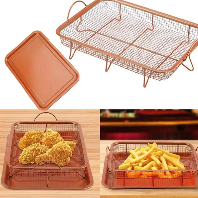 Metal Copper Tray Microwave Oven Copper Baking Tray BBQ Tray Fry Pan Non-stick Chips Basket Baking Dish Grill Mesh Kitchen Tool Metal Copper Tray Microwave Oven Copper Baking Tray BBQ Tray Fry Pan Non-stick Chips Basket Baking Dish Grill Mesh Kitchen Tool
