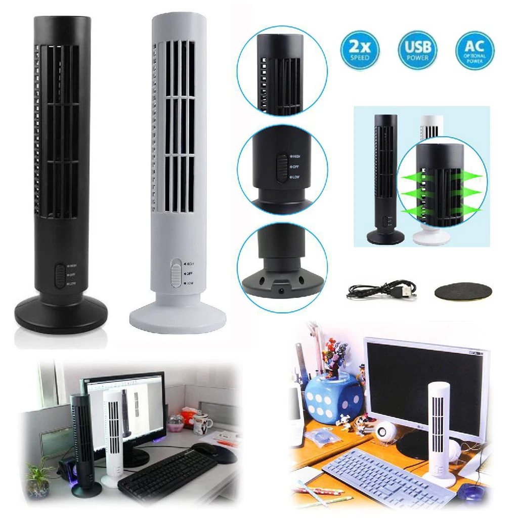 Mini Fan Home Office Bladeless Stylish 2-Speed Bedroom Quiet USB Cooler 2.5w Mini Fan Home Office Bladeless Stylish 2-Speed Bedroom Quiet USB Cooler 2.5w