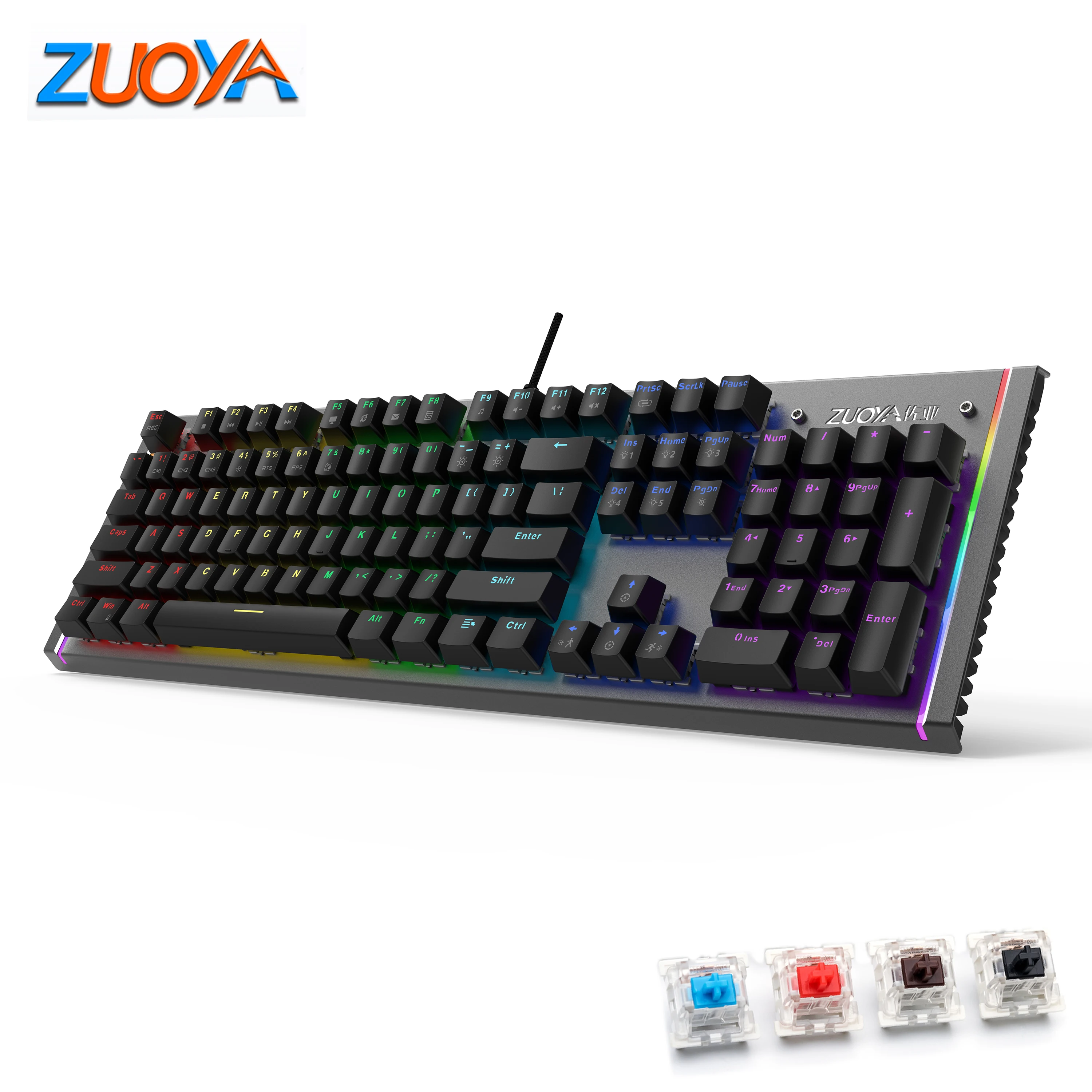 Фото ZUOYA X61 Wired Gaming Mechanical Keyboard RGB Mix Backlit Anti-ghosting Blue Red Switch For Game Laptop PC Russian US | Компьютеры и