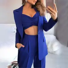 3Pcs/Set Women Suits Blazer Coat Pants Top Summer Single Button Sling Breathable Turndown Collar Office Lady Jacket Dress Suit 
3Pcs/Set Women Suits Blazer Coat Pants Top Summer Single Button Sling Breathable Turndown Collar Office Lady Jacket Dress Suit
