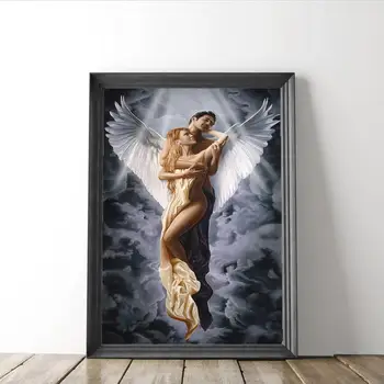 

Modern Guardian Angel Canvas Oil Painting Sexy Angels Poster for Living Room Home Decoration Painting Wall Art Paintings