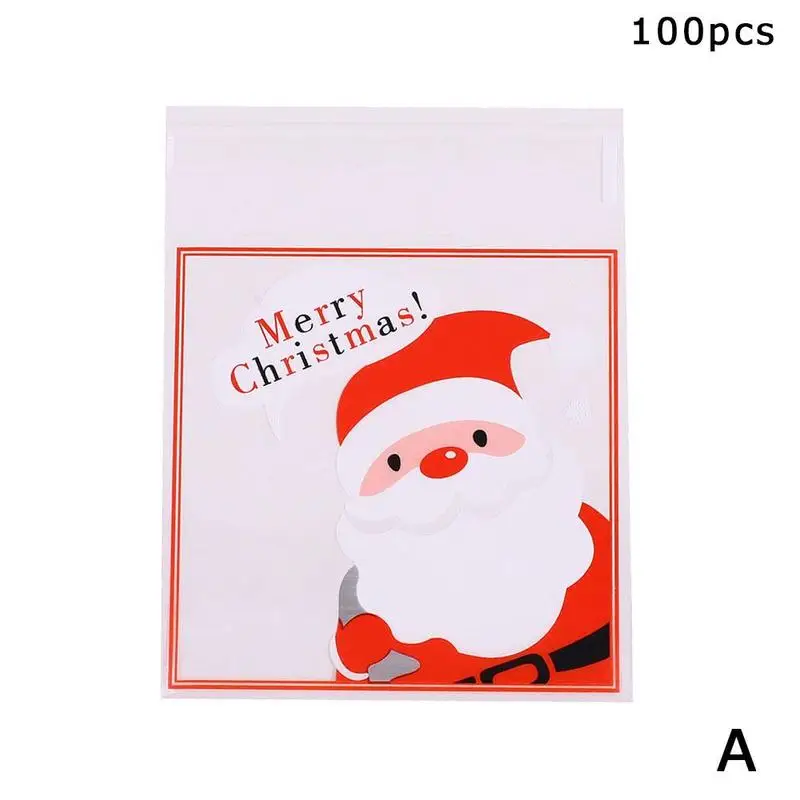 100pcs santa claus elk gift bag wedding birthday party cookie