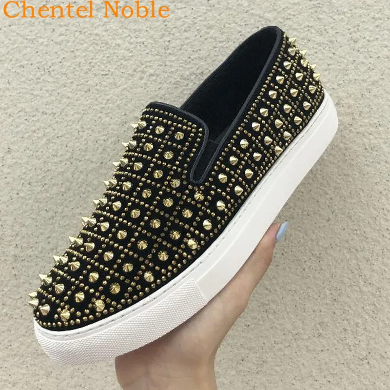 Brand Resigner Chentel Suede Leather Gold Rivet Crystal Men Casual Shoes Party Shoes Men High Quality Flats Tenis Masculino
Brand Resigner Chentel Suede Leather Gold Rivet Crystal Men Casual Shoes Party Shoes Men High Quality Flats Tenis Masculino