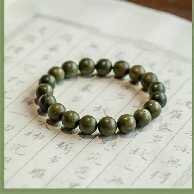Bracelets en bois de santal vert naturel pour hommes et femmes, bracelets parfumés, 6mm, 8mm, 10mm, filles, dame, nouveau, 2021 1