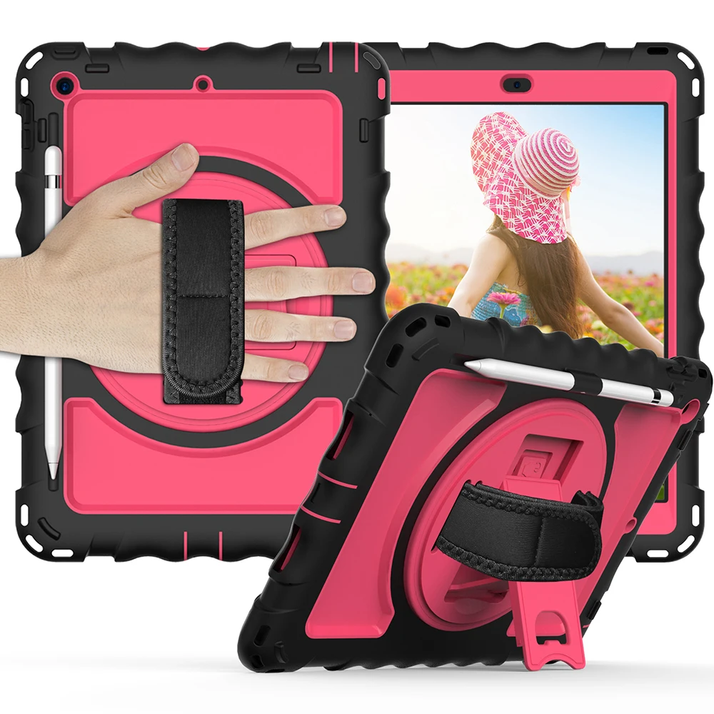 360 Rotation Case for iPad 10.2 2019 2020 with Pencil Holder Shockproof Hand Strap Cover 3 Layer Protection Tablet Shell
360 Rotation Case for iPad 10.2 2019 2020 with Pencil Holder Shockproof Hand Strap Cover 3 Layer Protection Tablet Shell