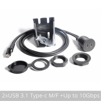 2 Ports Dual USB 3.1 type C Male to Female Flush Mount Car Mount Extension Cable for Car Truck Boat Motorcycle Dashboard 10Gbps 
2 Ports Dual USB 3.1 type C Male to Female Flush Mount Car Mount Extension Cable for Car Truck Boat Motorcycle Dashboard 10Gbps