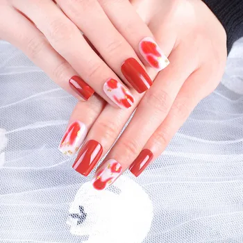 Wear a Fake Nails PCs Finished Product Full Set 24 Piece Red Gold Powder Paragraph 
Wear a Fake Nails PCs Finished Product Full Set 24 Piece Red Gold Powder Paragraph