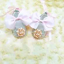 Dollbling Princess Little Girls Baby Shoes Lace Up Ribbon White Custom Handmade Pearls Christening Infant Prewalker 
Dollbling Princess Little Girls Baby Shoes Lace Up Ribbon White Custom Handmade Pearls Christening Infant Prewalker