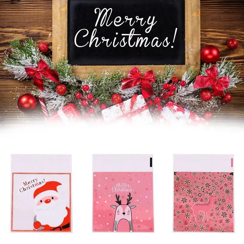 100pcs santa claus elk gift bag wedding birthday party cookie