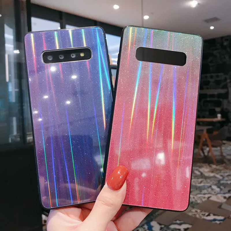 Glitter Gradient Laser Tempered Glass Case For Samsung Note10 Pro S10Lite S9 Pluse A70 A50 Phone Case Soft Edage Anti-fall Cover
Glitter Gradient Laser Tempered Glass Case For Samsung Note10 Pro S10Lite S9 Pluse A70 A50 Phone Case Soft Edage Anti-fall Cover
