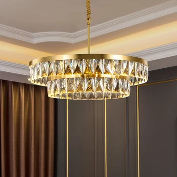 FKL Modern Copper Living room Chandelier Round Crystal Multi-layer Retro Light Luxury Restaurant Lamp Bedroom New LED Chandelier
FKL Modern Copper Living room Chandelier Round Crystal Multi-layer Retro Light Luxury Restaurant Lamp Bedroom New LED Chandelier