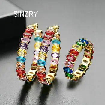 SINZRY original multicolor cubic zirconia circle dangle earrings ring jewelry set trendy rainbow jewellery for female
SINZRY original multicolor cubic zirconia circle dangle earrings ring jewelry set trendy rainbow jewellery for female