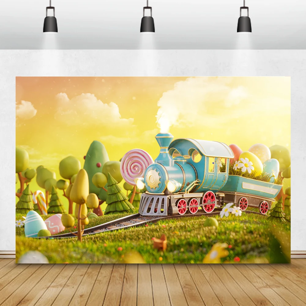 Fairytale Cartoon Easter Eggs Photography Backdrop Train Clouds Tree Grass Baby Party Banner Decor Photo Background Photo Studio
Fairytale Cartoon Easter Eggs Photography Backdrop Train Clouds Tree Grass Baby Party Banner Decor Photo Background Photo Studio