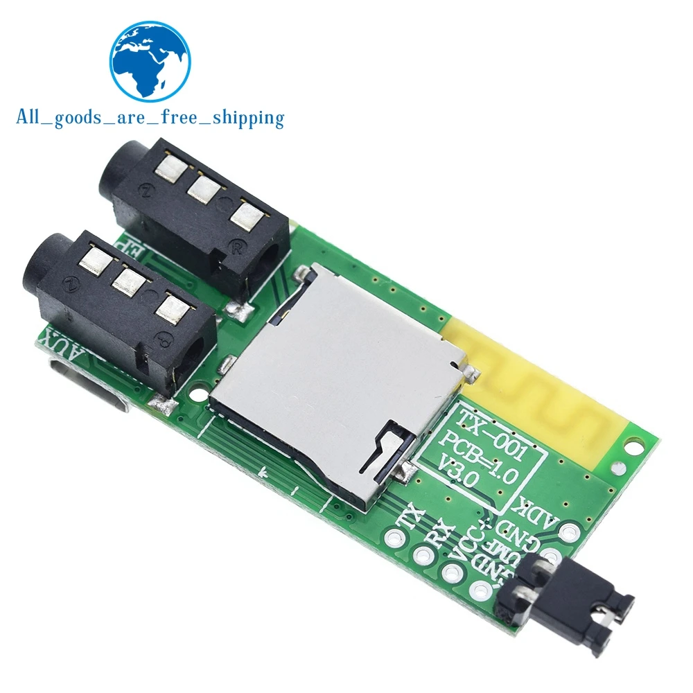 Bluetooth 4.2 Stereo Audio Transmitting and Receiving Module Wireless USB 3.5mm Audio Interface TF Card MP3 DIY
Bluetooth 4.2 Stereo Audio Transmitting and Receiving Module Wireless USB 3.5mm Audio Interface TF Card MP3 DIY