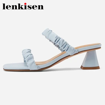 Lenkisen peep toe med heel slip on shoes women three colors pleated young lady daily wear gladiator summer fashion sandals L45
Lenkisen peep toe med heel slip on shoes women three colors pleated young lady daily wear gladiator summer fashion sandals L45