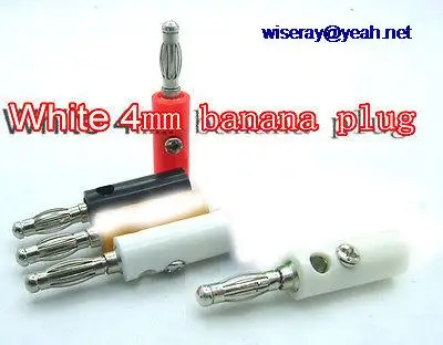DHL/EMS 100PC White 4mm Banana plug Binding Post for Power Amplifier Test Speaker Cables-A7
DHL/EMS 100PC White 4mm Banana plug Binding Post for Power Amplifier Test Speaker Cables-A7