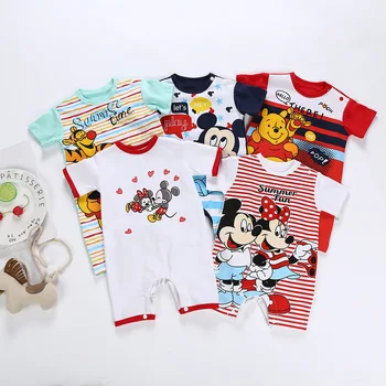 

Disney Newborn Baby Summer Clothes Mickey Cotton Rompers Bebes Minnie Kids Boy Clothing Toddle Jumpsuits Infant Outfits for Girl