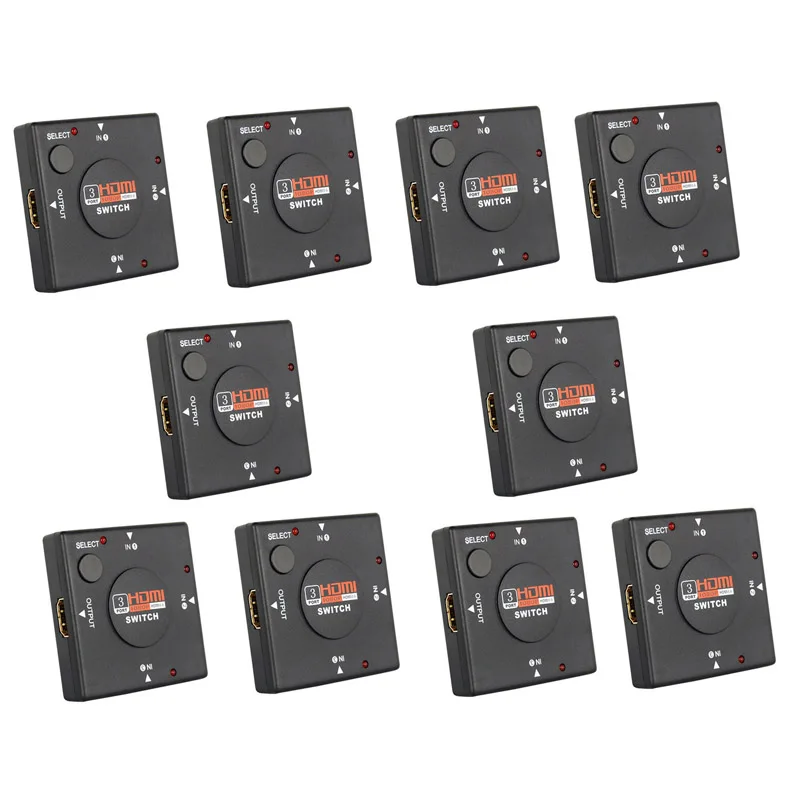 10PCS Full HD 1080P HDMI Mini 3 Port 3 Input 1 Output Switch AUTO Switcher Vedio Splitter Selector Amplifier HUB Box HDTV 2160P
10PCS Full HD 1080P HDMI Mini 3 Port 3 Input 1 Output Switch AUTO Switcher Vedio Splitter Selector Amplifier HUB Box HDTV 2160P