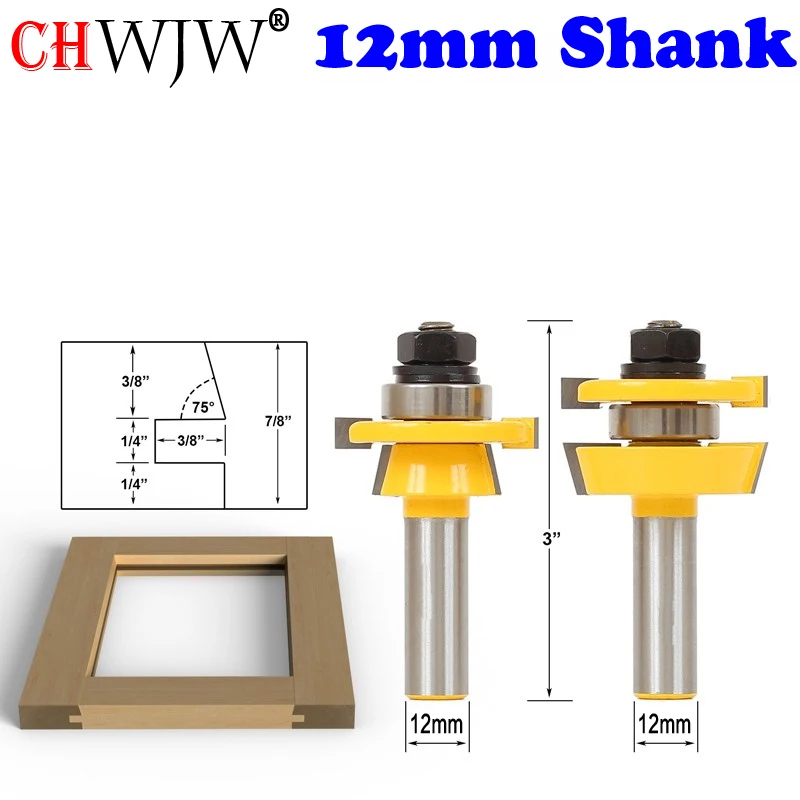 CHWJW 12mm Shank Shaker 2 Bit Rail and Stile Router Bit Set Woodworking cutter Tenon Cutter for Woodworking Tools
CHWJW 12mm Shank Shaker 2 Bit Rail and Stile Router Bit Set Woodworking cutter Tenon Cutter for Woodworking Tools