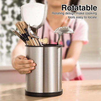 Utensil Holder Storage Kitchen Multifunctional Forks Chopsticks Rotating Organizer Container Stainless Steel Flatware Drainer
Utensil Holder Storage Kitchen Multifunctional Forks Chopsticks Rotating Organizer Container Stainless Steel Flatware Drainer