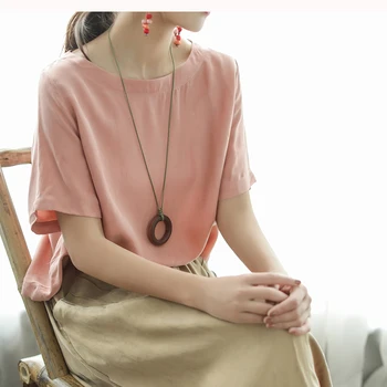 High Quality Women Super Fiber Microfiber T Shirt Tops Tees Big Loose Retro Vintage Elegant Casual Fashion for Summer AZ24641528 
High Quality Women Super Fiber Microfiber T Shirt Tops Tees Big Loose Retro Vintage Elegant Casual Fashion for Summer AZ24641528