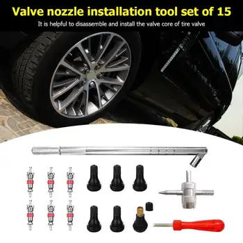15pcs/set Tire Repair Tools Set Valve Cores Valve Stems Core Remover+Stem Puller Multi-function 4-in-1 Tool for Car Motorcycle
15pcs/set Tire Repair Tools Set Valve Cores Valve Stems Core Remover+Stem Puller Multi-function 4-in-1 Tool for Car Motorcycle