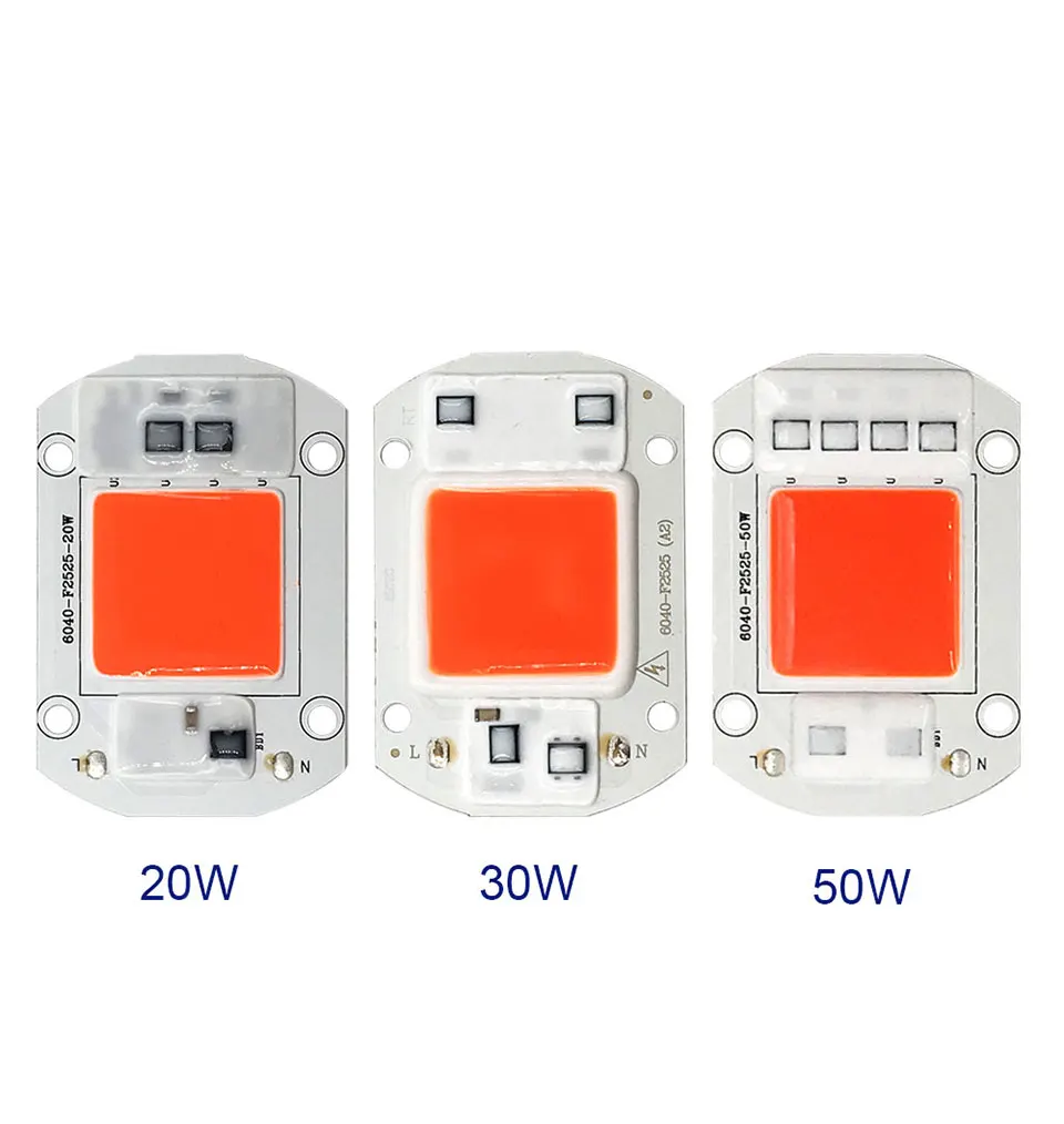 Driverless Smart IC AC 110V 220V Full Spectrum COB LED Light Chip for Floodlights Plant Grow Lamp 20W 30W 50W LED Bulb 60x40mm (6)