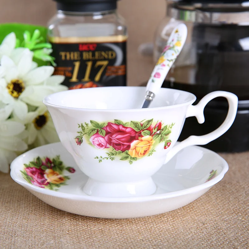 

Bone China Coffeware Sets Milk Tea Mugs Cups & Saucers Ceramic Kitchen Drinkware Utensil Birthday Presents Wedding Gifts 200ML