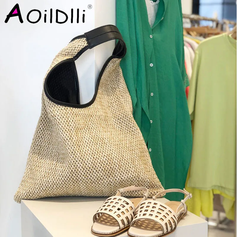 Fashion Rattan Women Shoulder Bags Wicker Woven Straw Bag Designer Handbags Large Capacity Tote Casaul Female Summer Beach Purse
Fashion Rattan Women Shoulder Bags Wicker Woven Straw Bag Designer Handbags Large Capacity Tote Casaul Female Summer Beach Purse