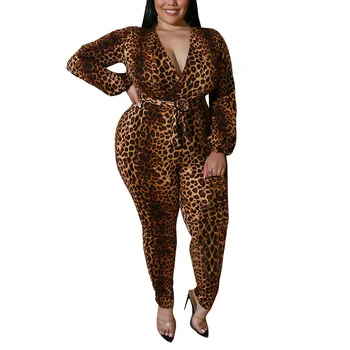 2019 Plus Size Autumn Large size Rompers Long sleeve Sexy V Neck Womens Jumpsuit Ladies Party Leopard Print Club Long Pants
2019 Plus Size Autumn Large size Rompers Long sleeve Sexy V Neck Womens Jumpsuit Ladies Party Leopard Print Club Long Pants