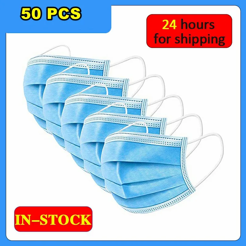Fast delivery Hot Sale 3-layer mask 50pcs Face Mouth Masks Non Woven Disposable Anti-Dust Meltblown cloth Masks Earloops Masks
Fast delivery Hot Sale 3-layer mask 50pcs Face Mouth Masks Non Woven Disposable Anti-Dust Meltblown cloth Masks Earloops Masks